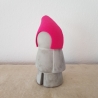 handmade Zwerg / Gartenzwerg Figur Beton mit Filz Mütze pink 28cm