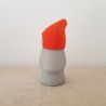Unikat Zwerg / Design Gartenzwerg Beton Filzmütze orange 28cm