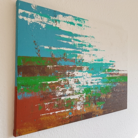 Leinwand Acrylmalerei Bild 50x70cm abstrakt Spachteltechnik Kunst