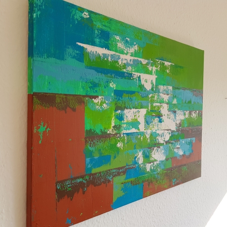 Leinwand Acrylmalerei Bild 50x70cm abstrakt Spachteltechnik Kunst