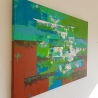 Leinwand Acrylmalerei Bild 50x70cm abstrakt Spachteltechnik Kunst