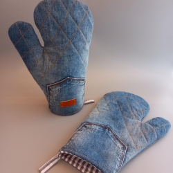 1 Paar Ofenhandschuhe aus Jeans Upcycling