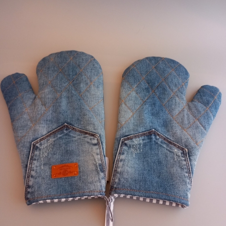 1 Paar Ofenhandschuhe aus Jeans Upcycling
