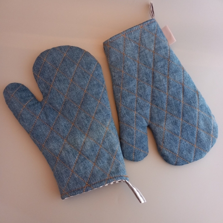 1 Paar Ofenhandschuhe aus Jeans Upcycling