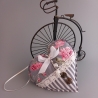 1 Deko Herz aus Stoff Shabby Chic Anhänger