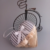 1 Deko Herz aus Stoff Shabby Chic Anhänger