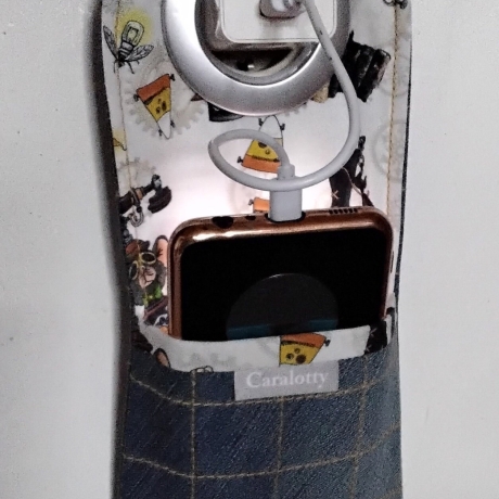 1 Handy Ladetasche Upcycling Jeans Steampunk Maus