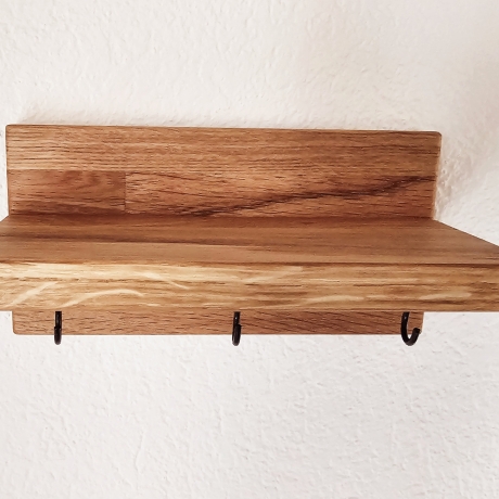 Schlüsselbrett, Schlüsselablage, Haken, Holz, Eiche, schmal