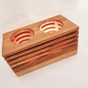 Teelichtständer aus Holz mit Lamellenoptik, Teelichtständer