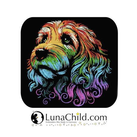 Neu Stickdatei Cockapoo Ernie Hund realistisch