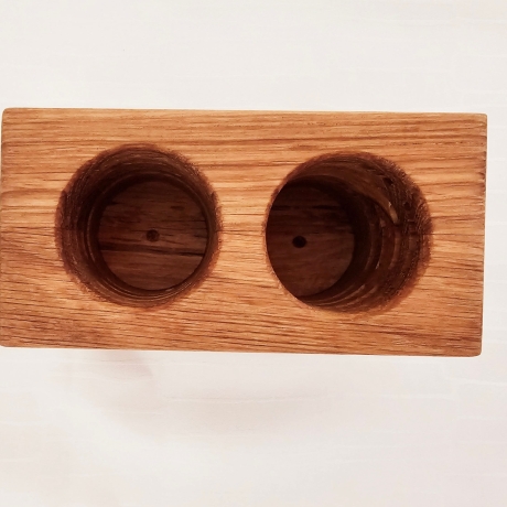 Teelichtständer aus Holz mit Lamellenoptik, Teelichtständer