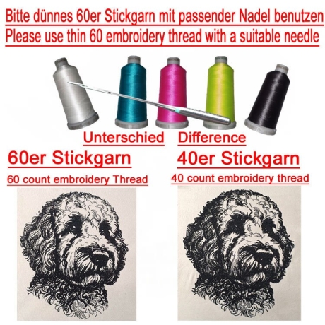 Neu Stickdatei Cockapoo Ernie Hund realistisch