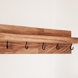 Schlüsselbrett, Schlüsselablage, Haken, Holz, Eiche, breit