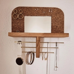 Schmuck-Organizer, Schmuckständer, Wand-Schmuckhalter, Spiegel, 