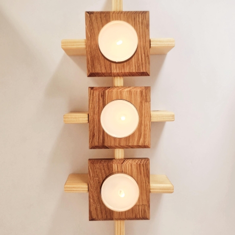 Teelichthalter-Puzzle aus Holz, Kerzenhalter, Kerzenständer, 