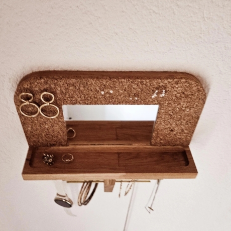 Schmuck-Organizer, Schmuckständer, Wand-Schmuckhalter, Spiegel, 