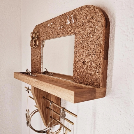 Schmuck-Organizer, Schmuckständer, Wand-Schmuckhalter, Spiegel, 