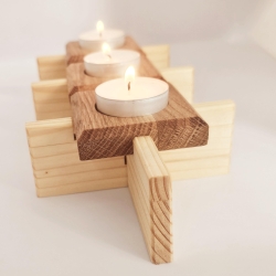 Teelichthalter-Puzzle aus Holz, Kerzenhalter, Kerzenständer, 