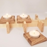 Teelichthalter-Puzzle aus Holz, Kerzenhalter, Kerzenständer, 