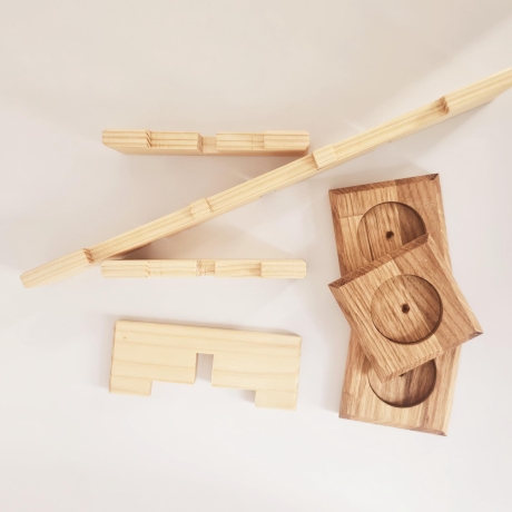 Teelichthalter-Puzzle aus Holz, Kerzenhalter, Kerzenständer, 
