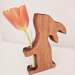 Holzhase für Ostern, Osterhase, Vase, Osterdeko, Dekoration