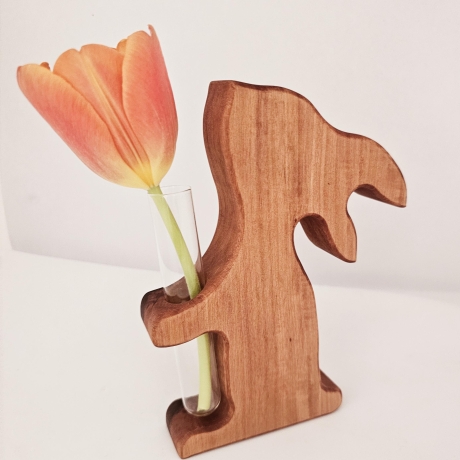 Holzhase für Ostern, Osterhase, Vase, Osterdeko, Dekoration