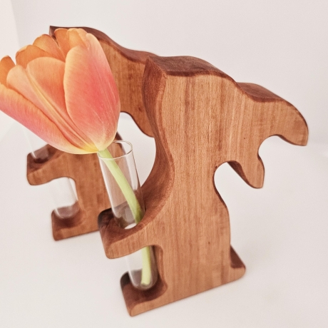 Holzhase für Ostern, Osterhase, Vase, Osterdeko, Dekoration