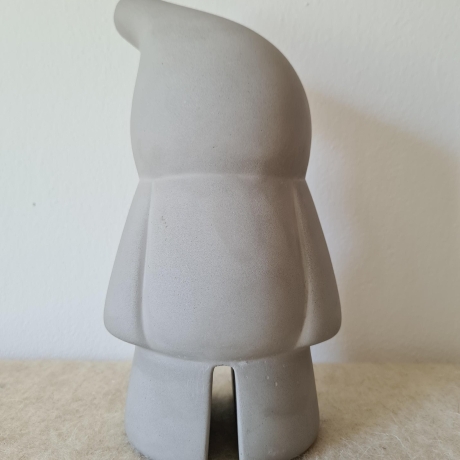 Zwerg handgegossen Gartenzwerg Figur Beton / Filz Mütze gelb 28cm