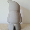 Zwerg handgegossen Gartenzwerg Figur Beton / Filz Mütze gelb 28cm