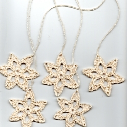 12er Set rustikale Schneesterne/Weihnachtssterne 6 eckig in natur