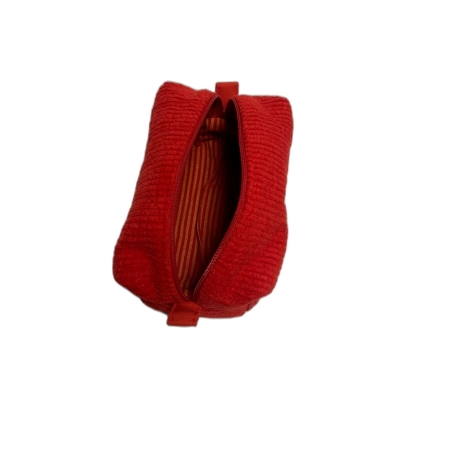 Kulturbeutel Boxy Rot | Cord | Kosmetiktasche handgemacht