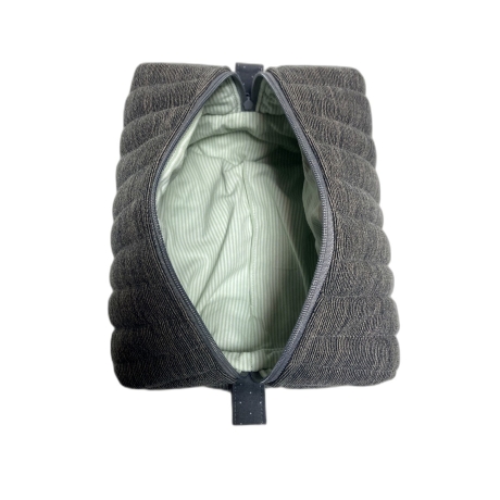 Kulturbeutel | Boxy Bag Anthrazit | Gesteppt |  Kosmetik