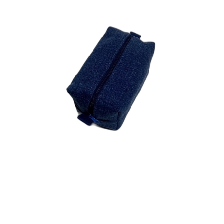 Kulturbeutel | Boxy Bag | blau gesteppt | Jeans-Upcycling | Klein