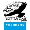 Druckdatei, SVG EPS PNG, Like eagles, Isaiah 40 31