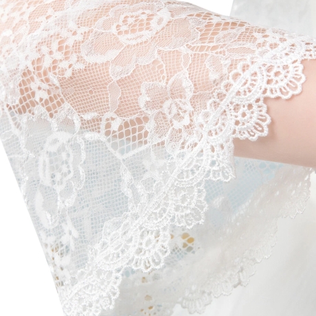 Festliches Bolero-Spitzen-Seiden-Jäckchen, , 36-38, weiss