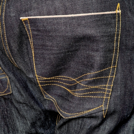 Herren Jeans ICONIC CUFF mit bernsteingelben Nähten 