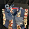 Einzigartige Handtasche aus Jeans mit Stoff ( upcycling)