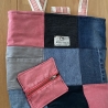 Bunte, einzigartige Handtasche aus Jeans ( upcycling) - 1 -