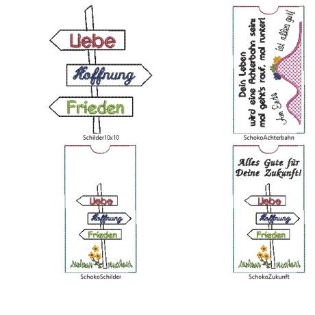 Stickdatei Schokohülle Jugendweihe Glückwünsche