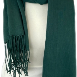 Leicht glänzender Baumwollschal, dunkelgrün, 180 x 72 cm, neu