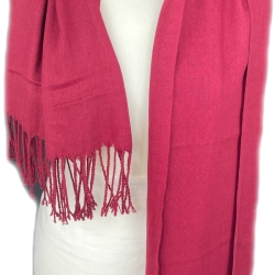 Leicht glänzender Baumwollschal, weinrot, 180 x 72 cm, neu