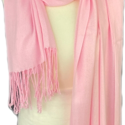 Leicht glänzender Baumwollschal, hellrosa, 180 x 72 cm, neu