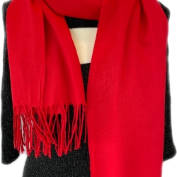 Leicht glänzender Baumwollschal, rot, 180 x 72 cm, neu