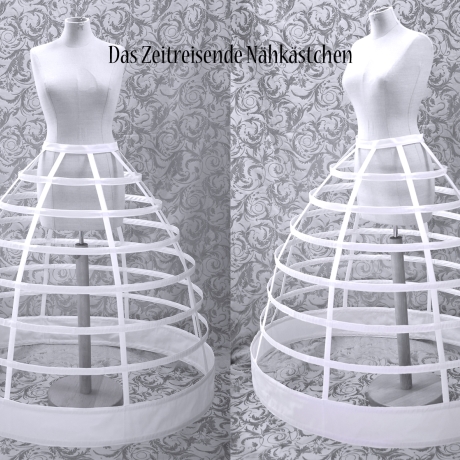 Langer Krinolinen-Reifrock – Viktorianische 1860 Käfig-Krinoline 