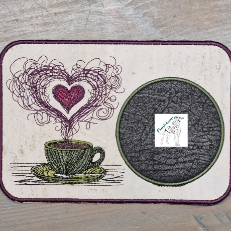 Kaffee mit Herz - 16,0 x 17,2 cm