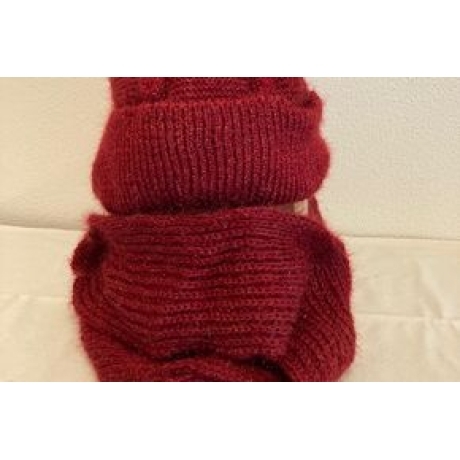 Wintermütze-Beanie mit Fleecefutter + Ohrenklappen, neu, rot