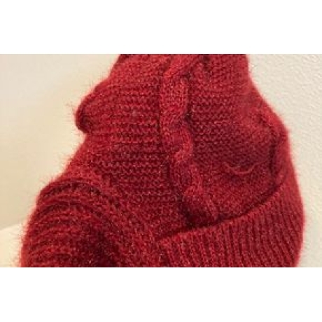 Wintermütze-Beanie mit Fleecefutter + Ohrenklappen, neu, rot