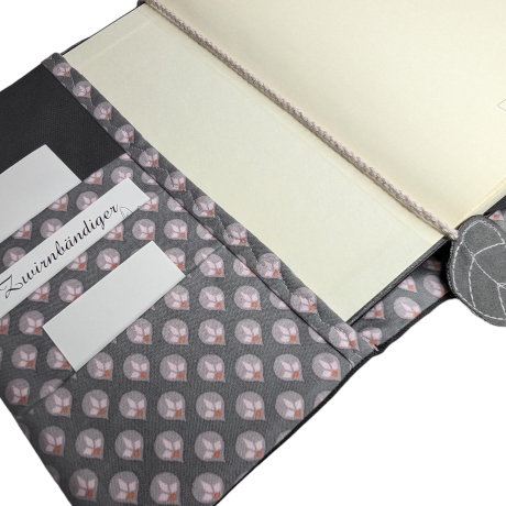 Organizer Canvas dunkelgrau - Kalenderhülle mit Federmäppchen