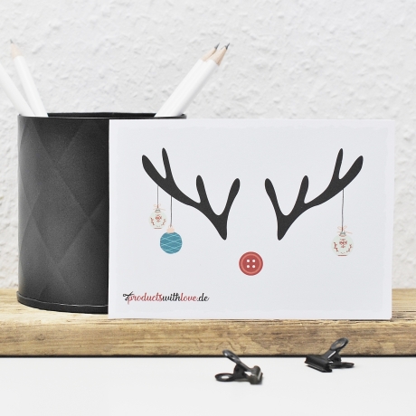 50 Postkarten mit modernem Weihnachtselch Design