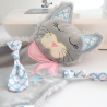 ITH Stickdatei Katze Kimba Schmusetuch 18x30cm